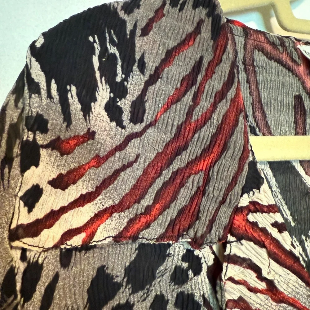 NWOT Rossi Roma Animal Print Long Sleeve‎ Blouse Size XL